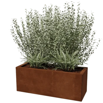 Jardinera de acero corten - Rectángulo - 30 x 80 cm