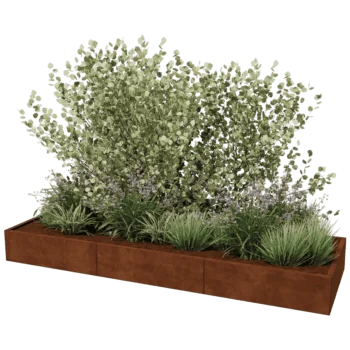 Jardinera de acero corten XXL - Rectángulo - 300 x 100 cm