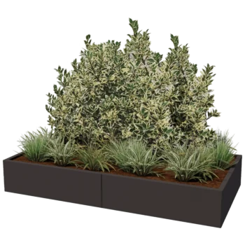 Jardinera XXL de acero - Rectángulo - 200 x 100 x 40 cm - Otro color RAL - Sin placa inferior