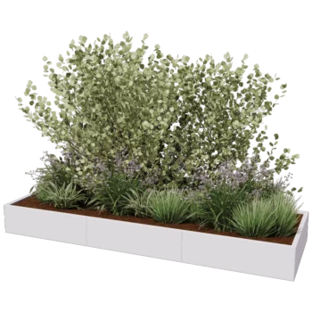 Jardinera XXL de acero - Rectángulo - 300 x 100 x 80 cm - Otro color RAL - Sin placa inferior