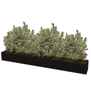 Jardinera XXL de acero - Rectángulo - 300 x 40 x 40 cm - Otro color RAL - Sin placa inferior