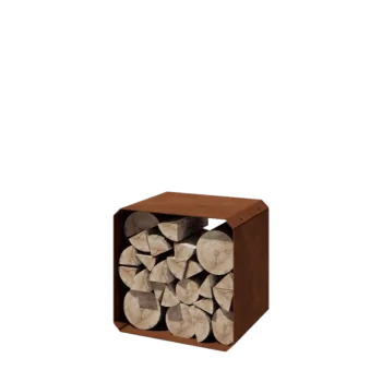 Leñero de acero corten - Colorado 1 pieza - 40 x 40 x 40 cm