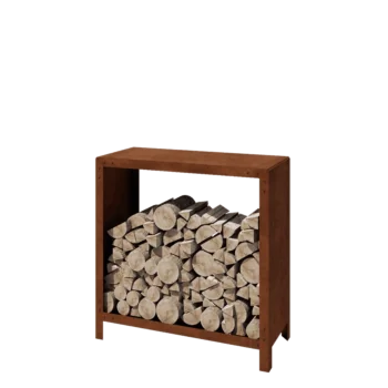 Leñero de acero corten - Indiana - 100 x 40 x 100 cm