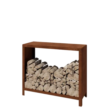 Leñero de acero corten - Indiana - 120 x 40 x 100 cm