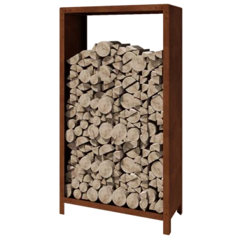 Leñero de acero corten - Indiana - 100 x 40 x 180 cm