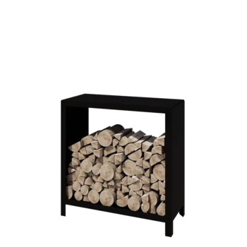 Leñero de acero - Indiana - 100 x 40 x 100 cm - RAL9005 mate (negro)