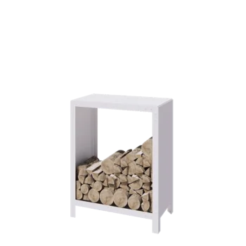 Leñero de acero - Indiana - 80 x 40 x 100 cm - RAL9010 mate (blanco)