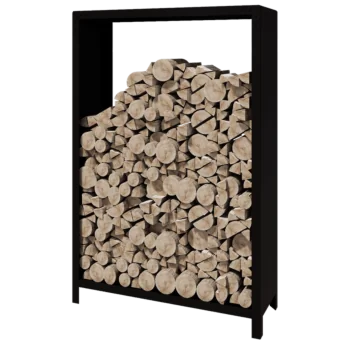Leñero de acero - Indiana - 120 x 40 x 180 cm - RAL9005 mate (negro)
