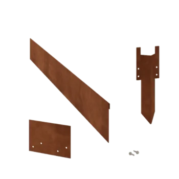 Bordura de jardín de acero corten - Doblado - Altura 13 cm - Juego completo 15 metro