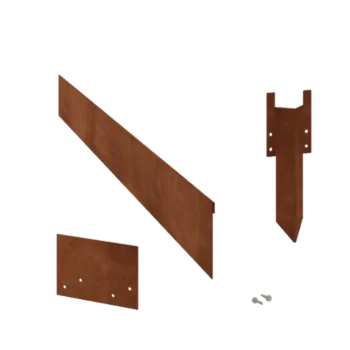 Bordura de jardín de acero corten - Doblado - Altura 13 cm - Juego completo 24 metro