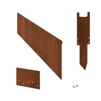 Bordura de jardín de acero corten - Doblado - Altura 23 cm - Juego completo 24 metro