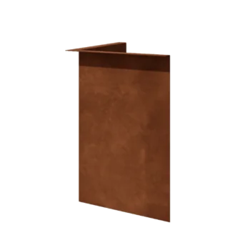 Bordura de jardín de acero corten - En ángulo recto - Esquina interior - Altura 45 cm