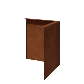 Bordura de jardín de acero corten - En ángulo recto - Esquina exterior - Altura 34 cm