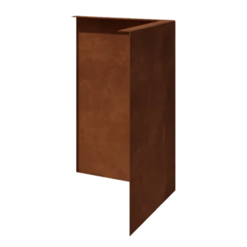 Bordura de jardín de acero corten - En ángulo recto - Esquina exterior - Altura 45 cm
