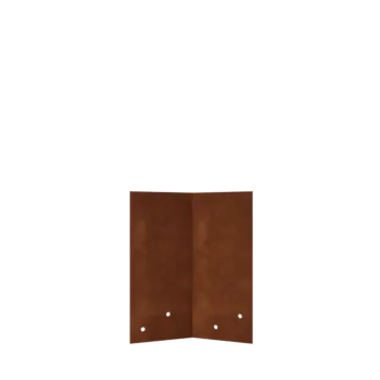 Placa de unión de acero corten - 45° - Altura borde jardín 22 / 25 cm