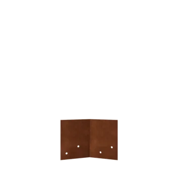 Placa de unión de acero corten - 45° - Altura borde jardín 12 / 15 cm