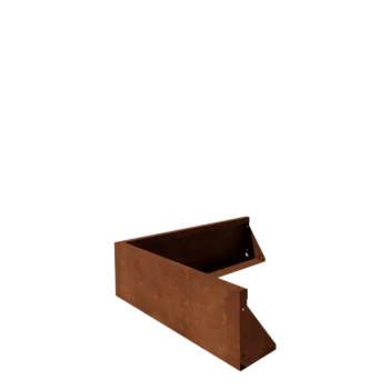 Muro de contención de acero corten - Esquina exterior - 100 x 100 x 30 cm