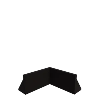 Muro de contención de acero - Esquina interior - 50 x 50 x 30 cm - RAL9005 mate (negro)