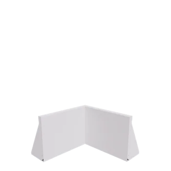 Muro de contención de acero - Esquina interior - 50 x 50 x 40 cm - RAL9010 mate (blanco)