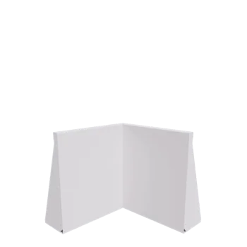 Muro de contención de acero - Esquina interior - 50 x 50 x 60 cm - RAL9010 mate (blanco)