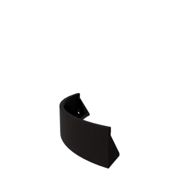 Muro de contención de acero - Curva exterior - 100 x 100 x 30 cm - RAL9005 mate (negro)