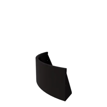 Muro de contención de acero - Curva exterior - 100 x 100 x 40 cm - RAL9005 mate (negro)
