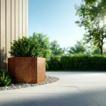 Jardinera de acero corten - Hexágono - 199,3 x 173,2 x 100 cm - Sin placa inferior