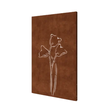 Panel decorativo de acero corten - Tulipán simétrico - 120 x 6 x 190 cm