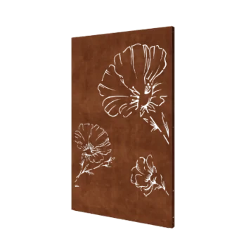 Panel decorativo de acero corten - Amapola - 120 x 6 x 190 cm