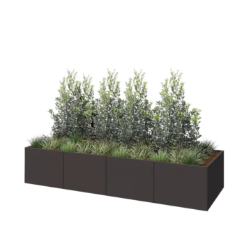 Jardinera XXL de acero - Rectángulo - 320 x 100 x 60 cm - RAL7016 mate (gris antracita) - Con placa inferior