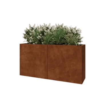 Jardinera XXL de acero corten - Rectángulo - 160 x 40 x 80 cm - Sin placa inferior