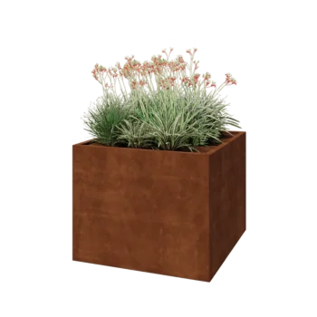 Jardinera de acero corten - Cuadrado - 100 x 100 x 80 cm - Sin placa inferior