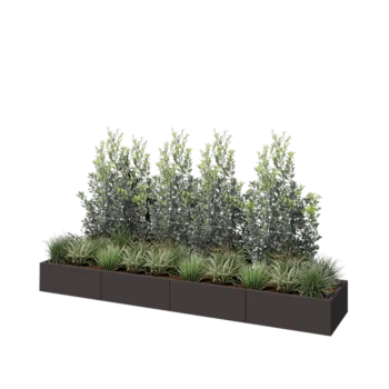 Jardinera XXL de acero - Rectángulo - 320 x 60 x 30 cm - RAL7016 mate (gris antracita) - Sin placa inferior