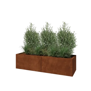 Jardinera XXL de acero corten - Rectángulo - 160 x 50 x 40 cm - Sin placa inferior
