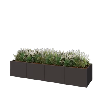 Jardinera XXL de acero - Rectángulo - 320 x 80 x 60 cm - RAL7016 mate (gris antracita) - Sin placa inferior