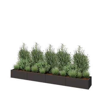 Jardinera XXL de acero - Rectángulo - 320 x 40 x 30 cm - RAL7016 mate (gris antracita) - Sin placa inferior