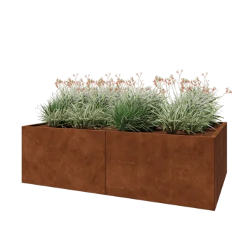 Jardinera XXL de acero corten - Rectángulo - 200 x 120 x 60 cm - Sin placa inferior