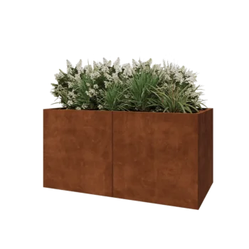Jardinera XXL de acero corten - Rectángulo - 160 x 80 x 80 cm - Sin placa inferior