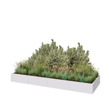 Jardinera XXL de acero - Rectángulo - 320 x 100 x 30 cm - RAL9010 mate (blanco) - Sin placa inferior
