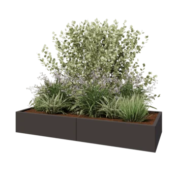 Jardinera XXL de acero - Rectángulo - 200 x 80 x 30 cm - RAL7016 mate (gris antracita) - Sin placa inferior