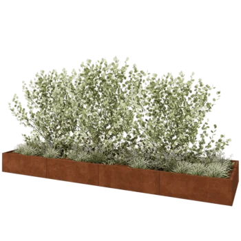 Jardinera XXL de acero corten - Rectángulo - 480 x 120 x 40 cm - Sin placa inferior