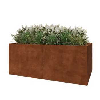 Jardinera XXL de acero corten - Rectángulo - 200 x 120 x 80 cm - Sin placa inferior