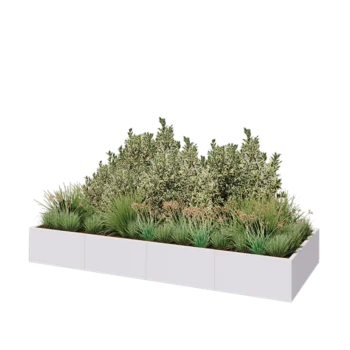 Jardinera XXL de acero - Rectángulo - 320 x 120 x 40 cm - RAL9010 mate (blanco) - Sin placa inferior