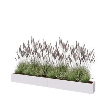 Jardinera XXL de acero - Rectángulo - 320 x 30 x 30 cm - RAL9010 mate (blanco) - Sin placa inferior