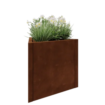 Jardinera de acero corten - Triángulo equilátero - 70,6 x 61 x 60 cm - Sin placa inferior