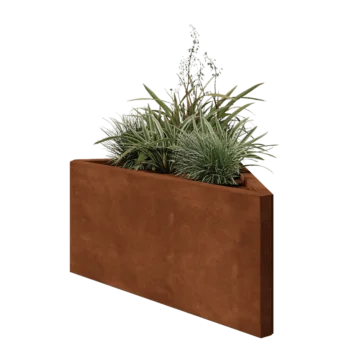 Jardinera de acero corten - Triángulo isósceles - 83,9 x 46,4 x 40 cm - Sin placa inferior