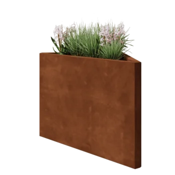 Jardinera de acero corten - Triángulo isósceles - 83,9 x 46,4 x 60 cm - Sin placa inferior