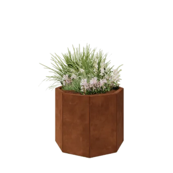 Jardinera de acero corten - Octágono - 72,4 x 72,4 x 60 cm - Sin placa inferior
