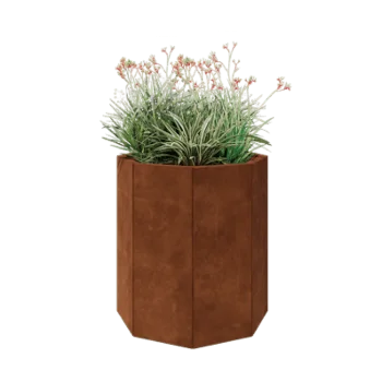 Jardinera de acero corten - Octágono - 72,4 x 72,4 x 80 cm - Sin placa inferior