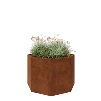 Jardinera de acero corten - Octágono - 120,7 x 120,7 x 80 cm - Sin placa inferior
